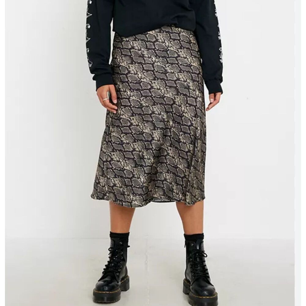 Urban Outfitters Snake Skin Print Midi Skirt XS